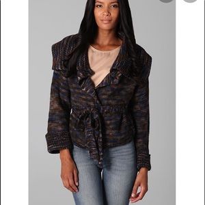 Marc by Marc Jacobs Tito Cardigan chunky knit flecked belted sweater M